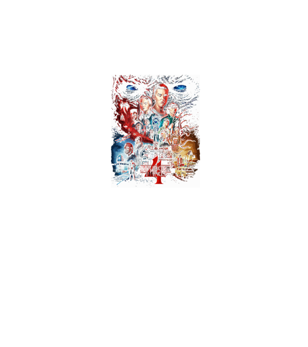 stranger things poster model negru pe tricou