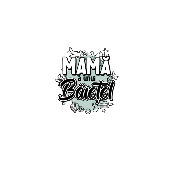 Mamă a unui băiețel model alb pe tricou