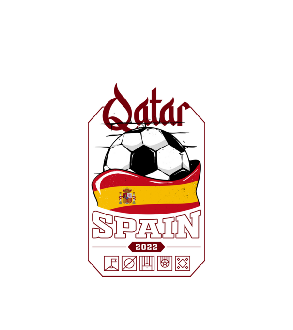 Qatar teams Spain model alb pe tricou