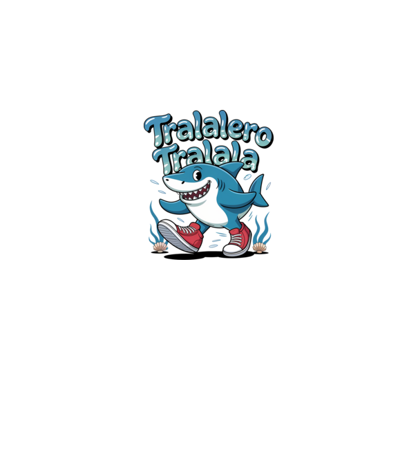 Tralalero Tralala drăguț model negru pe tricou