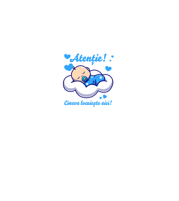 Atenție! Cineva locuiește aici! model alb pe tricou
