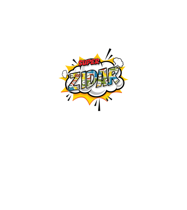 Super Zidar model alb pe tricou