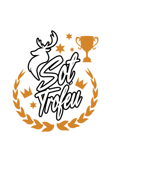 Soț trofeu model negru pe tricou
