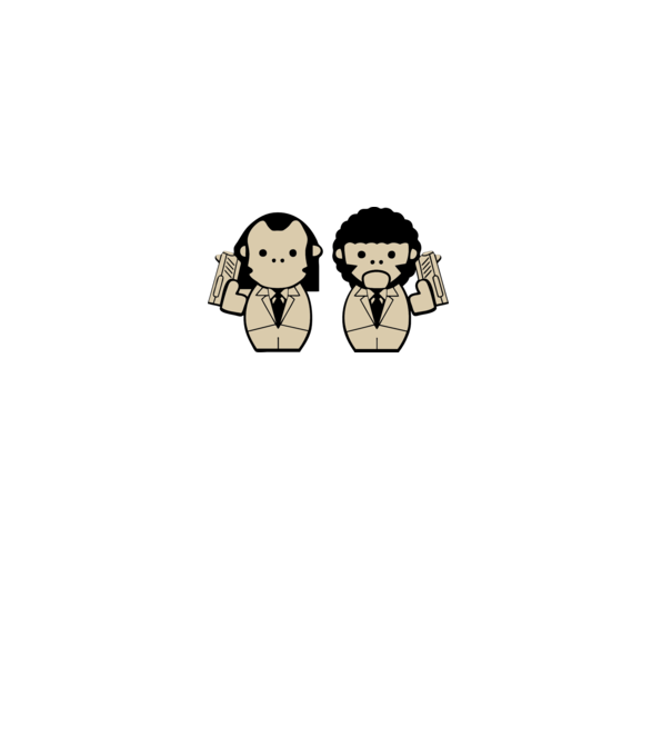 Pulp Fiction draw model alb pe tricou