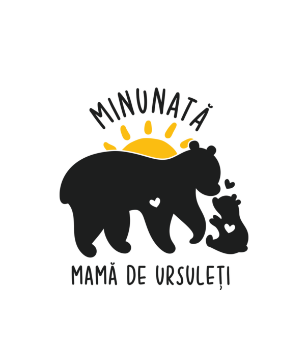 Minunată mamă de ursuleți model alb pe tricou