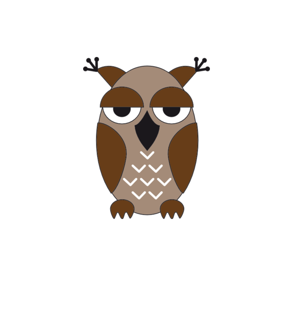 Owl model alb pe tricou