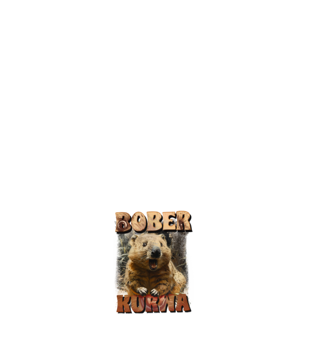 BOBER wombat model alb pe tricou