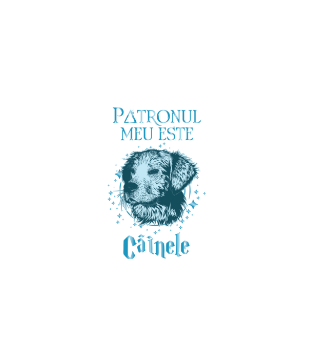 Patronul meu este CÂINELE model negru pe tricou