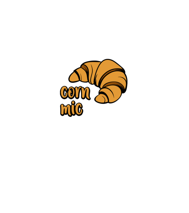 corn mic model alb pe tricou