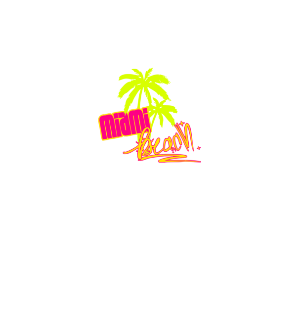 Miami beach model mov pe tricou