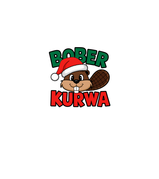 Bober kurwa xmas model alb/roșu pe tricou