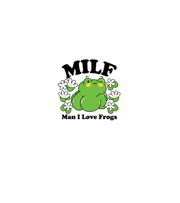 MILF man i love frogs model alb pe tricou