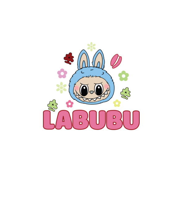 Labubu model negru pe tricou
