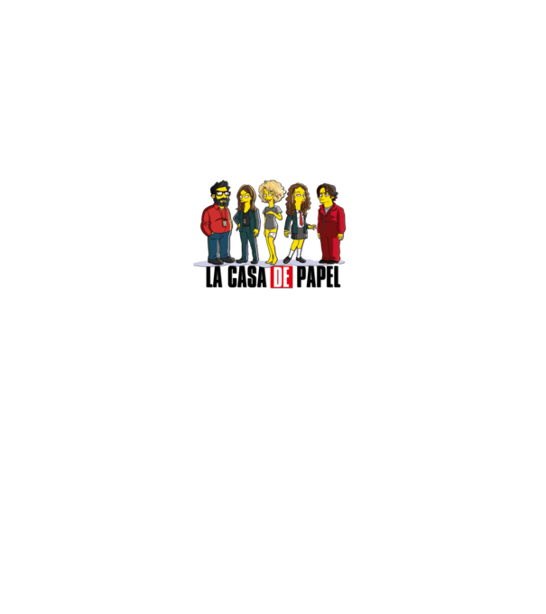 la casa de papel simpson model alb pe tricou