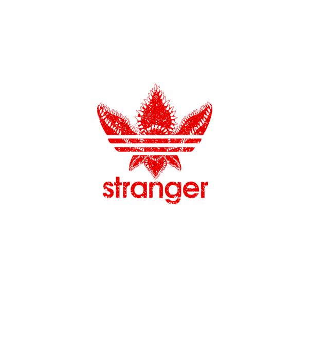 stranger logo red model negru pe tricou