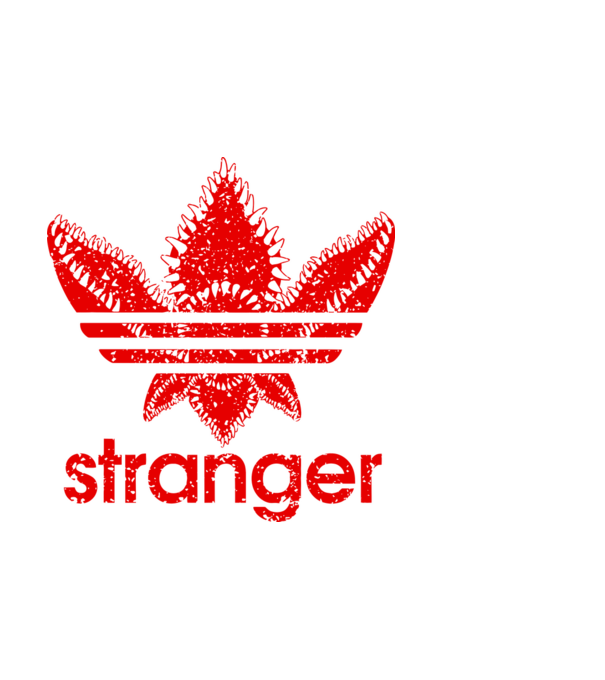 stranger logo red model negru pe tricou