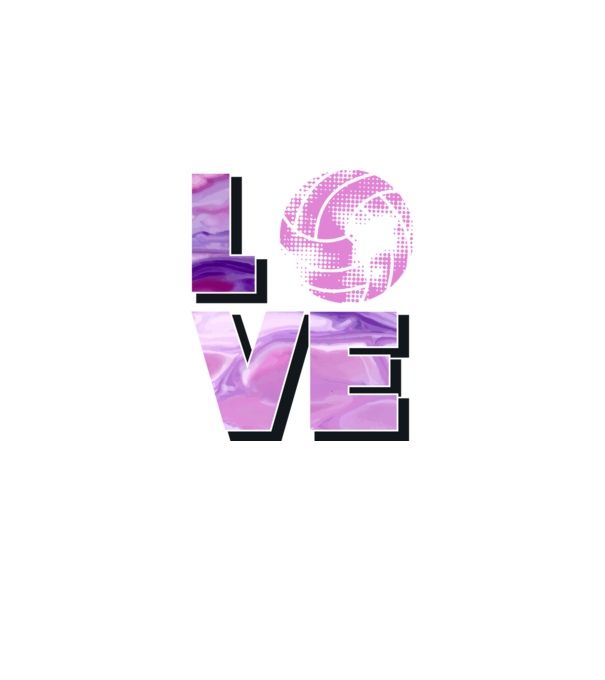 Love volleyball model negru pe tricou