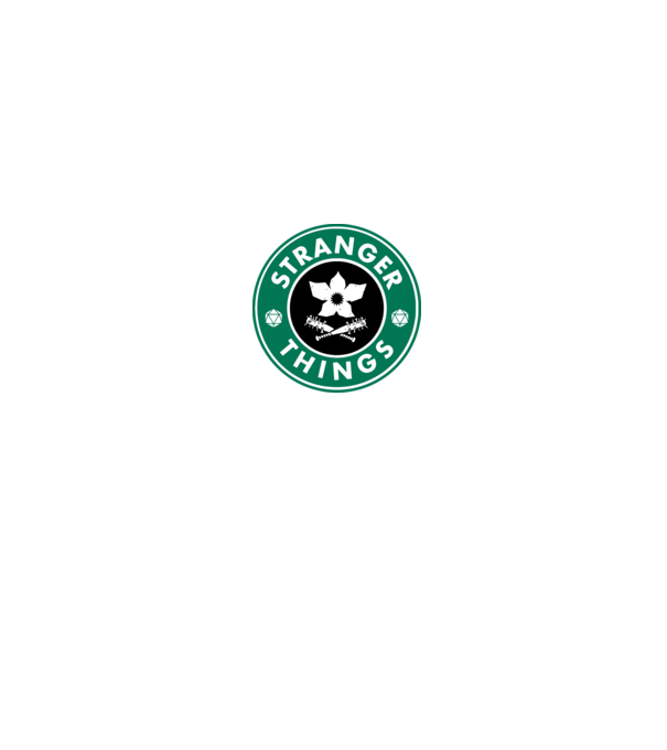 stranger things starbucks model gri pe tricou