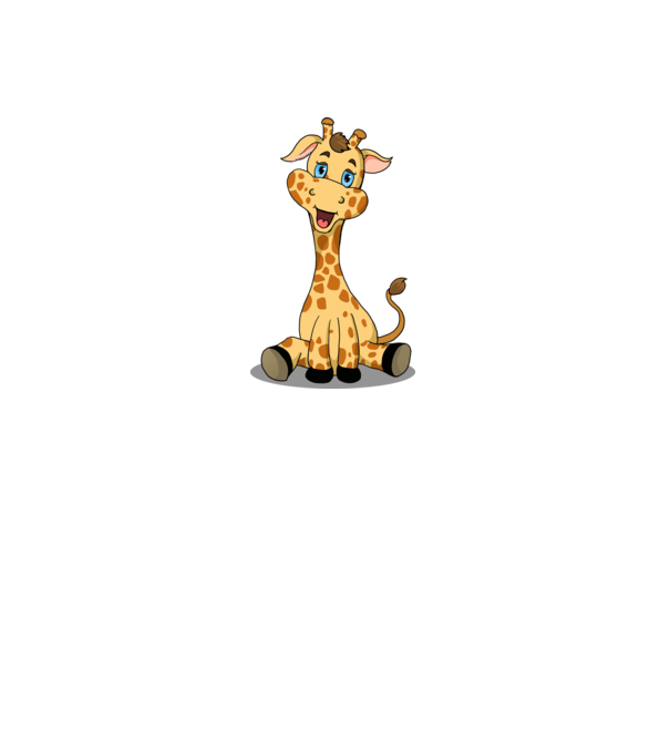 Cute giraffe model alb pe tricou