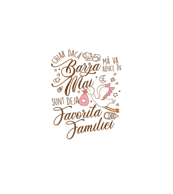 Favorita familiei MAI model alb pe tricou