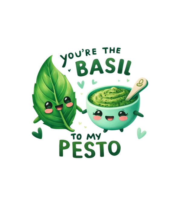 Basil to my Pesto model alb pe tricou