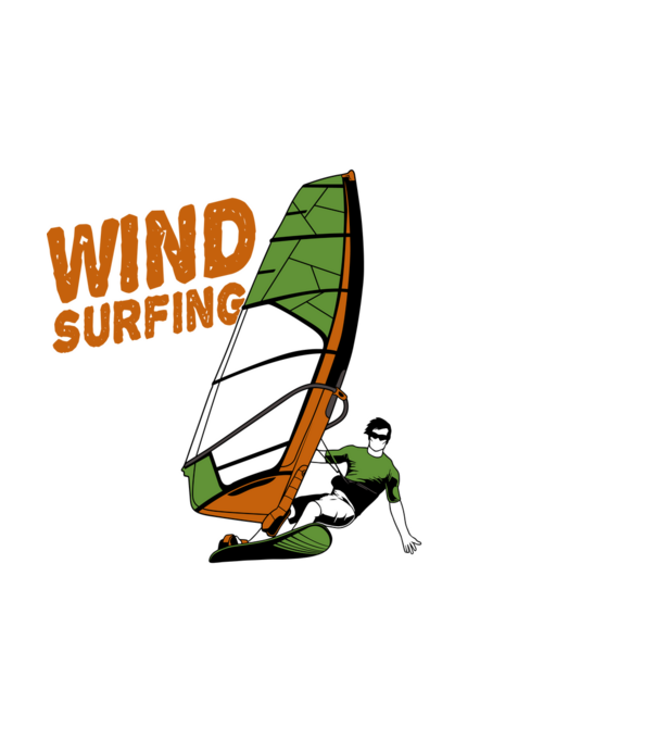 Wind Surf model negru pe tricou