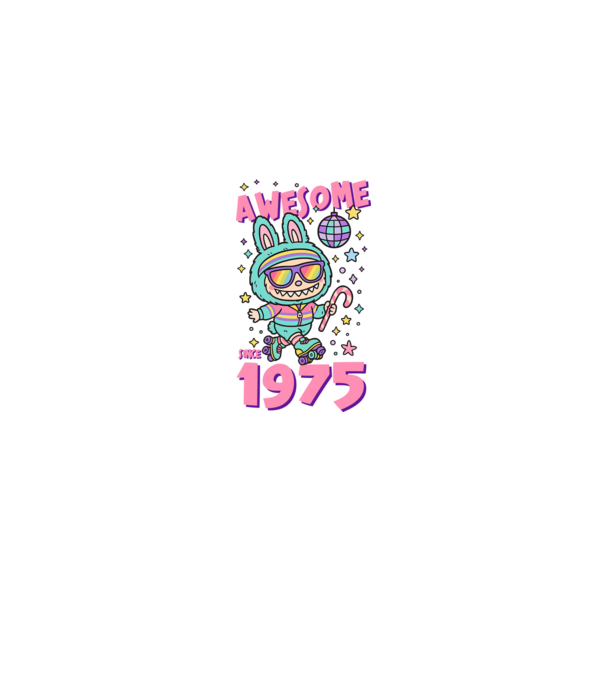 Awesome since 1975 - Labubu model negru pe tricou