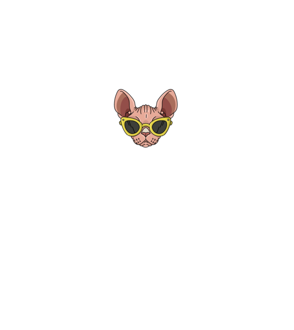 cool cats have no hair model negru pe tricou