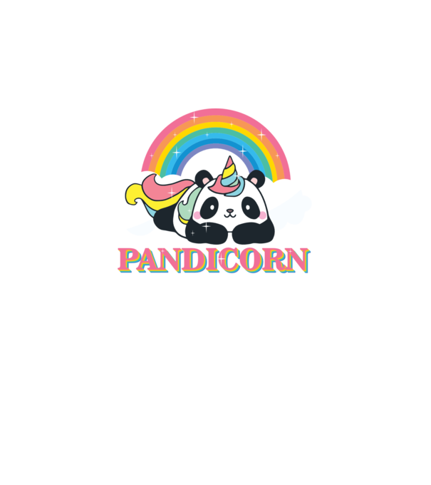 PANDICORN model alb pe tricou