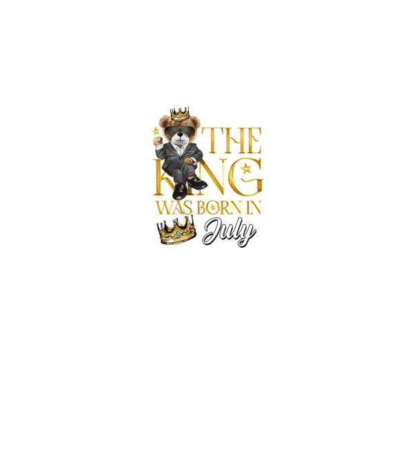 The king was born int JULY model negru pe tricou
