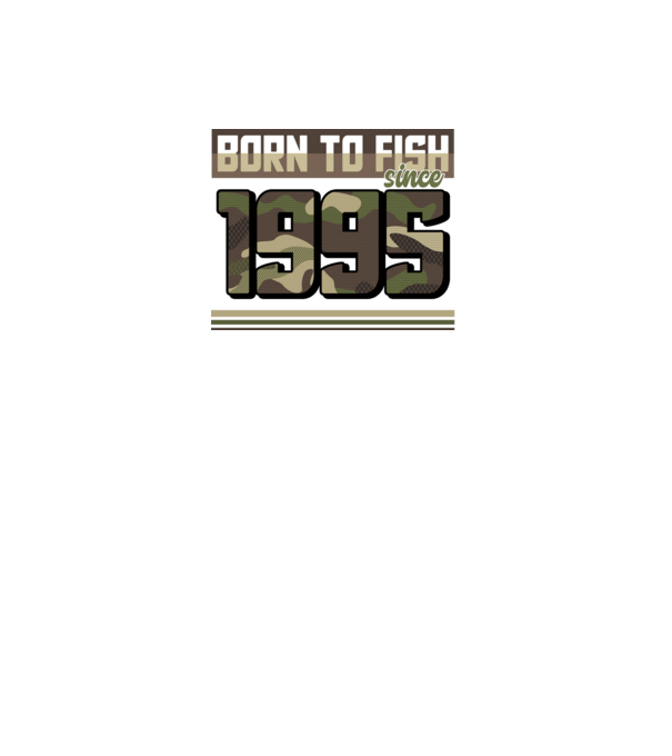Born to fish since 1995 model negru pe tricou