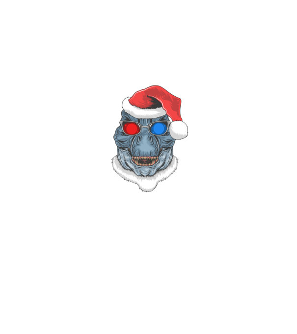 Santasaurus Rex model albastru jeanși pe tricou