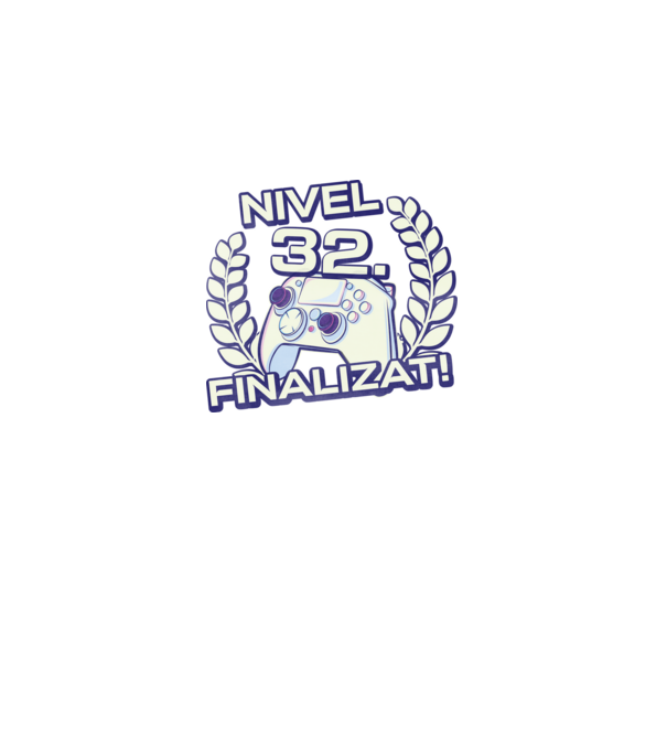Nivel 32 finalizat! model negru pe tricou