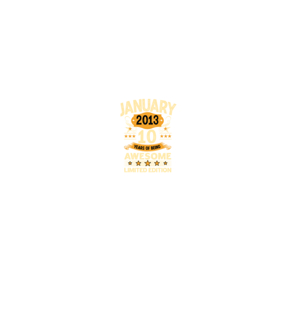 January 2013 10 years of being limited edition model negru pe tricou