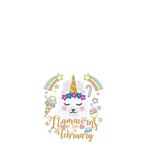 Llamacorns are born in February model alb pe tricou