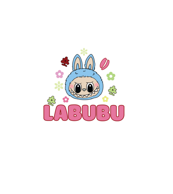 Labubu model negru pe tricou
