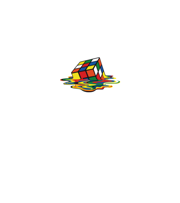Melting Rubik model negru pe tricou