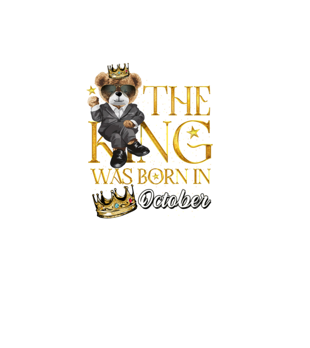 The king was born int OCTOBER model negru pe tricou