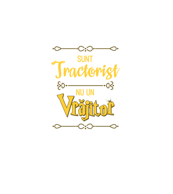 Sunt tractorist, nu un vrăjitor model negru pe tricou