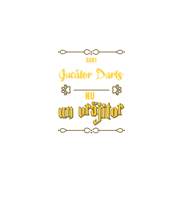 Sunt jucător darts, nu un vrăjitor model negru pe tricou
