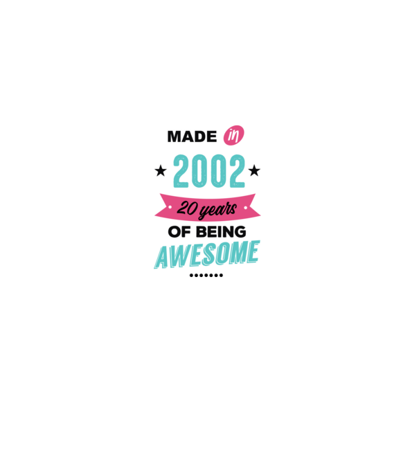 MADE in 2002 model alb pe tricou