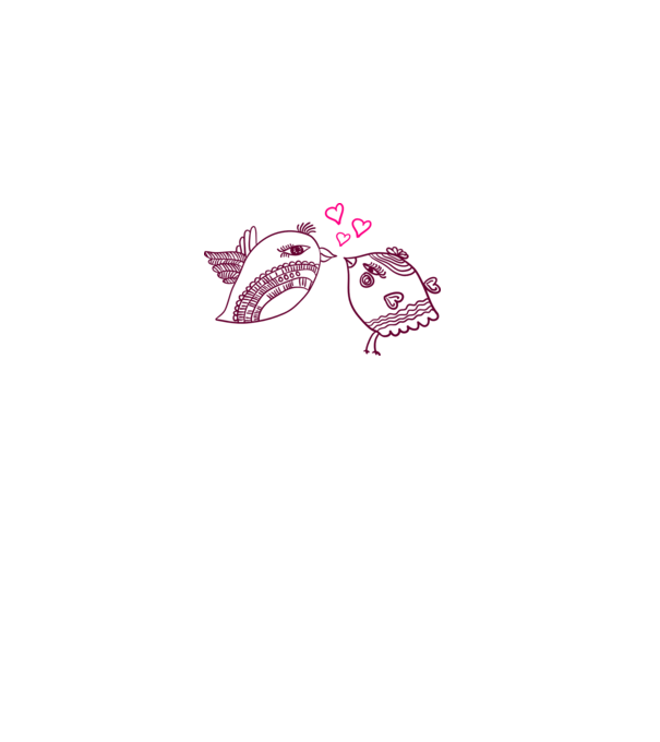 lovebirds model alb pe tricou