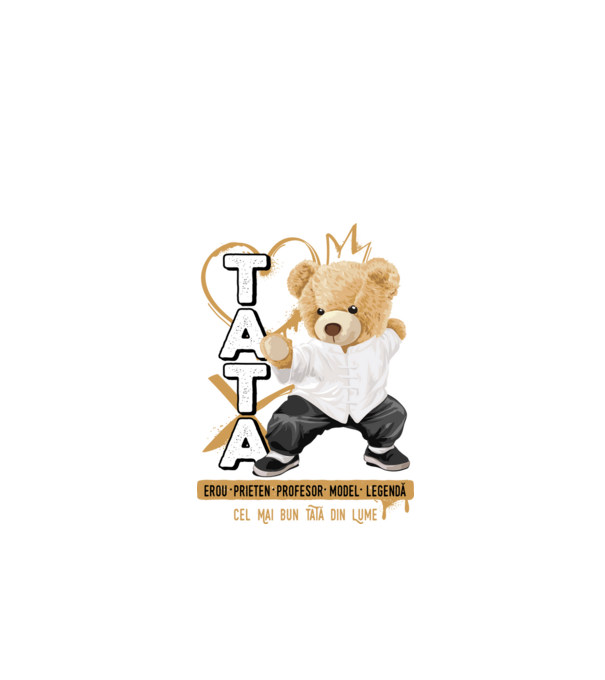 Tati Teddy model negru pe tricou