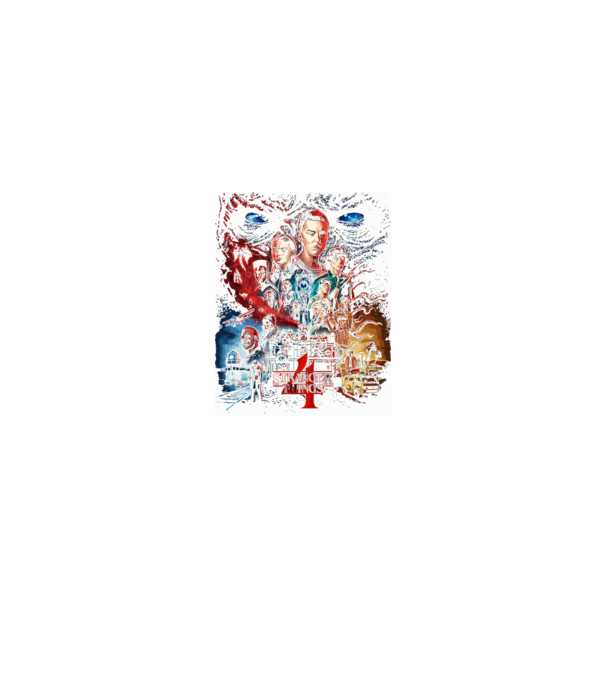 stranger things poster model negru pe tricou