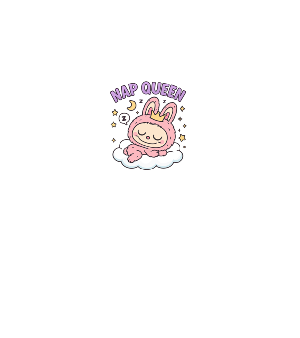 Nap Queen model alb pe tricou