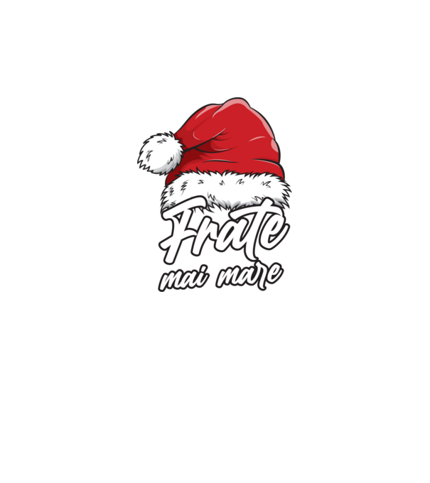 frate mai mare Santa Hat model negru pe tricou