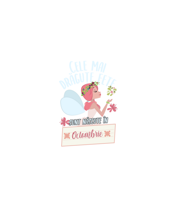 Cele mai drăguțe fete sunt născute în octombrie. model negru pe tricou