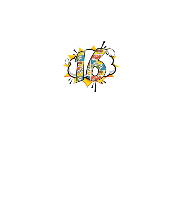 Birthday Comic Number 16 model gri pe tricou