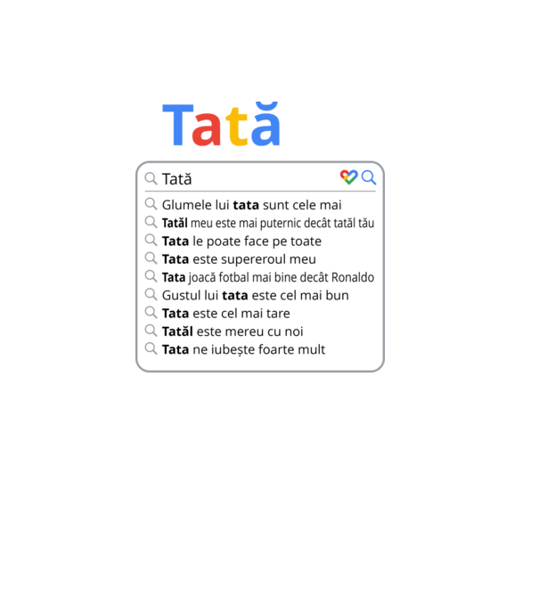 căutare Google Tată model negru pe tricou