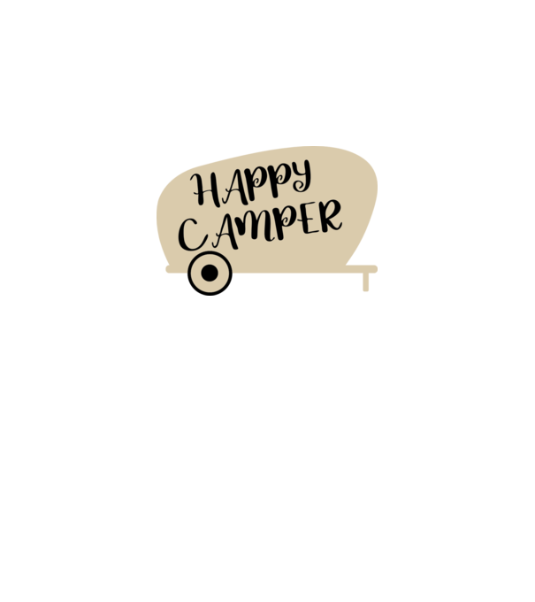 Happy camper text model negru pe tricou